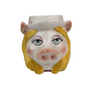 Miss Piggy Muppets Sigma the Tastesetter Ceramic Face Mug Vintage Henson READ